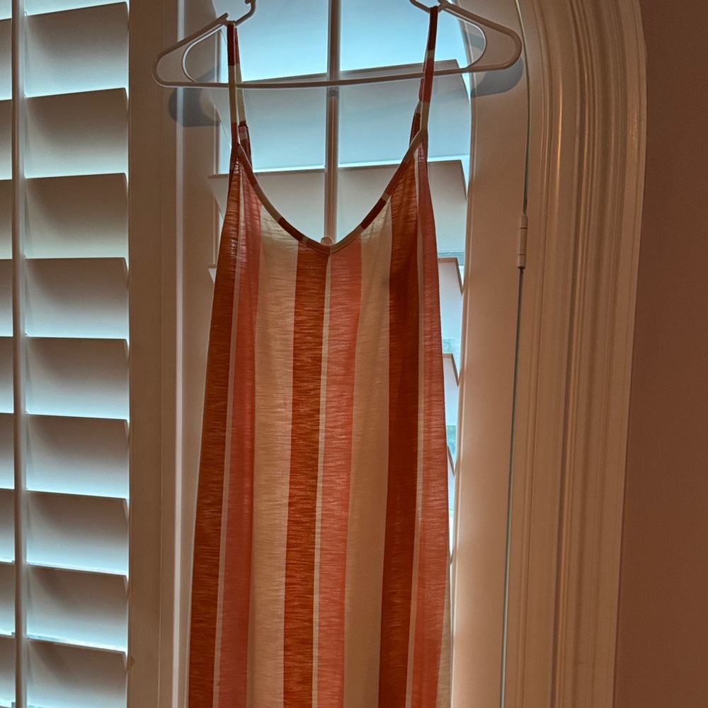 Roxy Orange and Cream Striped Maxi Dress